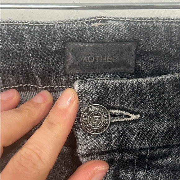 Mother High Waist Looker Ankle Chew Jean in Scene Of The Crime Washed Grey sz 25 - Picture 4 of 12